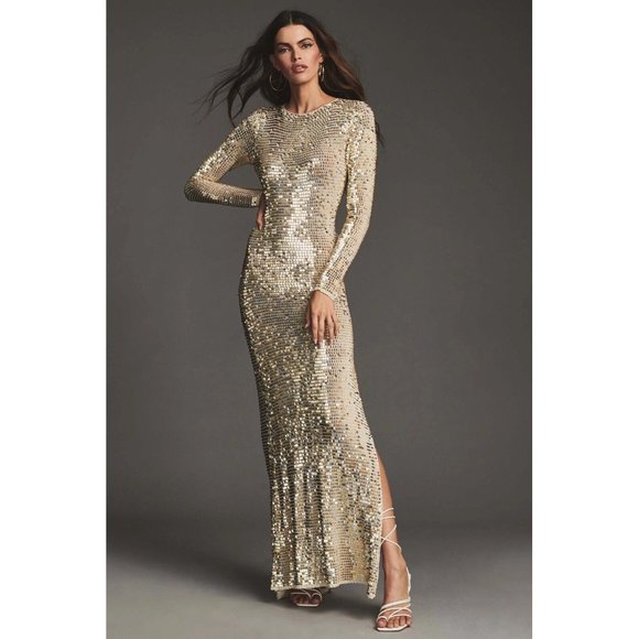 retrofete Alexa Dress Ivory Gold Silver